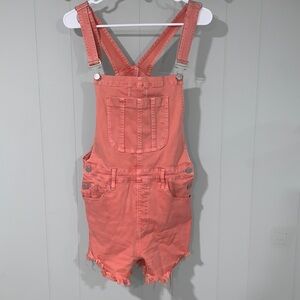 Risen Los Angeles Coral Raw Hem Overalls Size Large